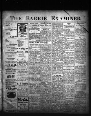 Barrie Examiner, 25 Oct 1900