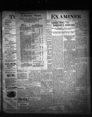 Barrie Examiner, 8 Nov 1900