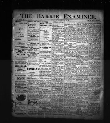 Barrie Examiner, 6 Dec 1900