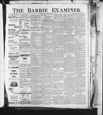 Barrie Examiner, 7 Nov 1901