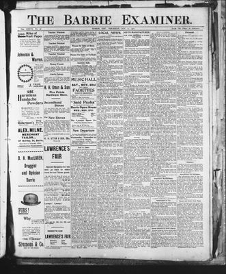 Barrie Examiner, 21 Nov 1901