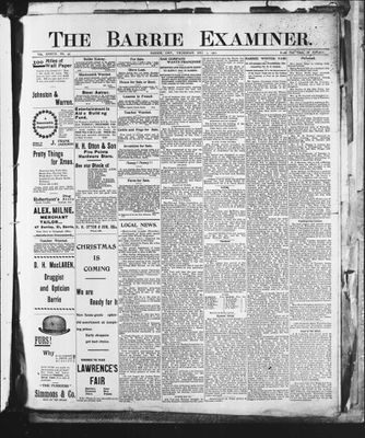 Barrie Examiner, 5 Dec 1901