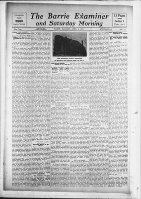 Barrie Examiner, 8 Apr 1915