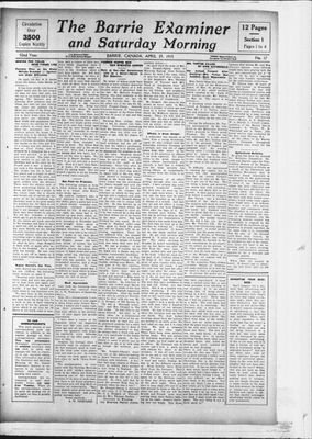 Barrie Examiner, 29 Apr 1915