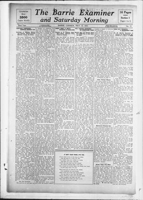 Barrie Examiner, 13 May 1915