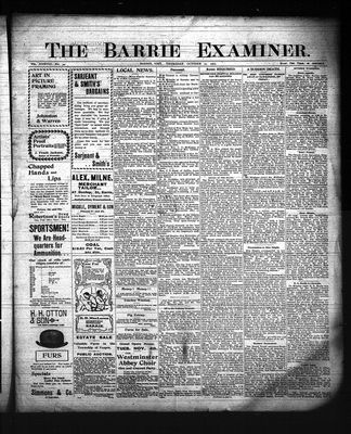 Barrie Examiner, 30 Oct 1902