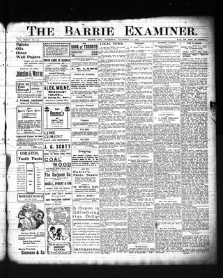 Barrie Examiner, 12 Nov 1903