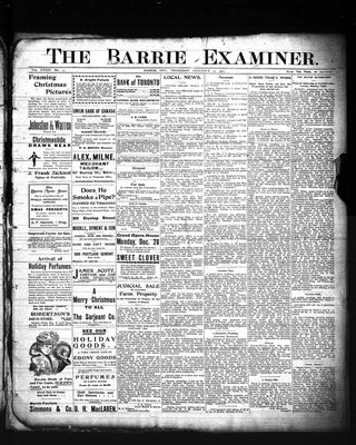 Barrie Examiner, 24 Dec 1903