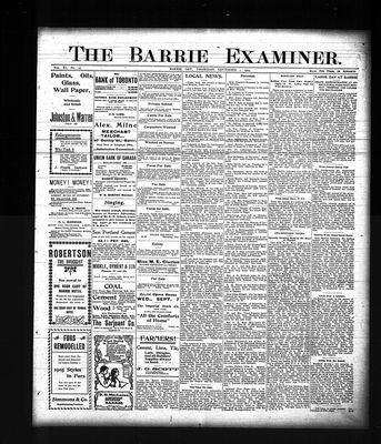 Barrie Examiner, 1 Sep 1904