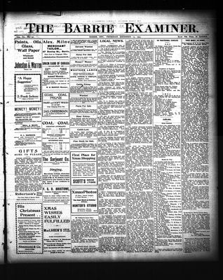 Barrie Examiner, 15 Dec 1904