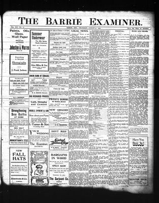 Barrie Examiner, 31 Aug 1905