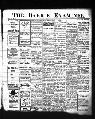 Barrie Examiner, 21 Sep 1905