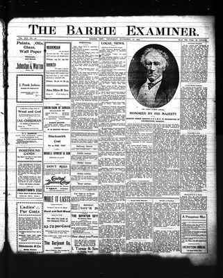 Barrie Examiner, 16 Nov 1905