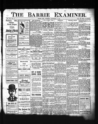 Barrie Examiner, 23 Nov 1905