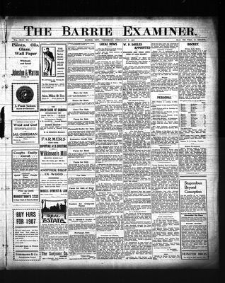 Barrie Examiner, 8 Feb 1906