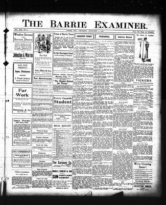 Barrie Examiner, 13 Sep 1906