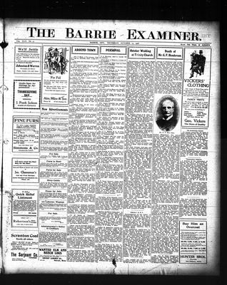 Barrie Examiner, 25 Oct 1906