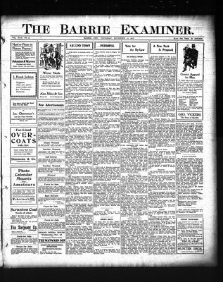 Barrie Examiner, 22 Nov 1906