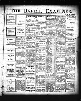 Barrie Examiner, 27 Dec 1906