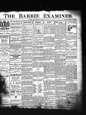 Barrie Examiner, 14 Feb 1907