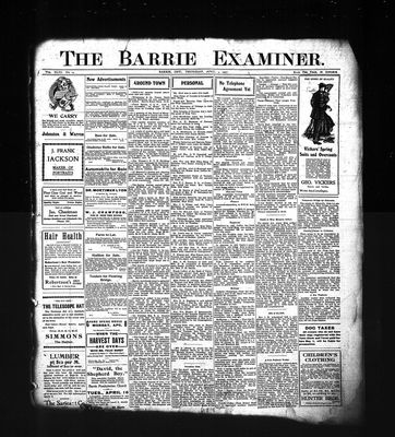 Barrie Examiner, 4 Apr 1907