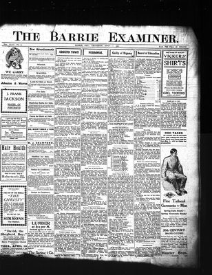 Barrie Examiner, 11 Apr 1907