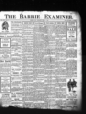 Barrie Examiner, 18 Apr 1907