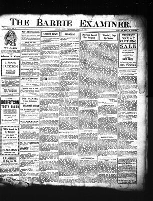 Barrie Examiner, 25 Apr 1907