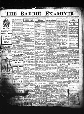 Barrie Examiner, 13 Jun 1907