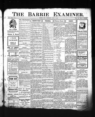 Barrie Examiner, 11 Jul 1907