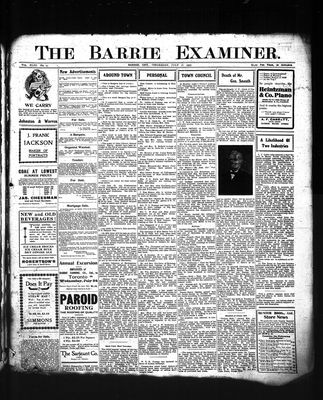 Barrie Examiner, 18 Jul 1907