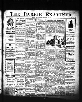 Barrie Examiner, 12 Sep 1907