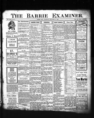 Barrie Examiner, 19 Sep 1907