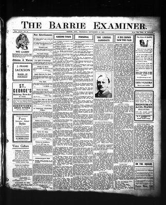 Barrie Examiner, 26 Sep 1907