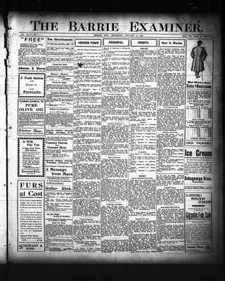 Barrie Examiner, 30 Jan 1908