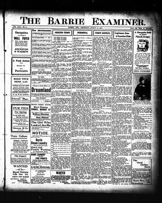 Barrie Examiner, 19 Mar 1908