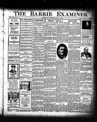 Barrie Examiner, 16 Apr 1908