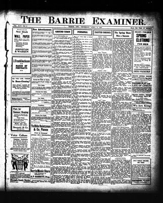 Barrie Examiner, 23 Apr 1908