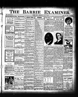 Barrie Examiner, 23 Jul 1908