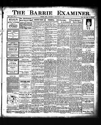 Barrie Examiner, 24 Sep 1908