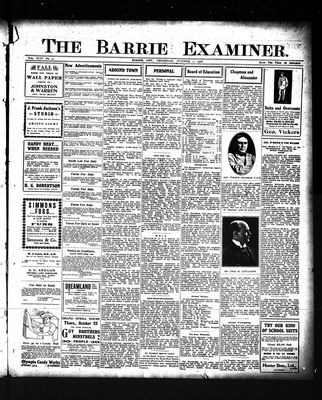 Barrie Examiner, 15 Oct 1908