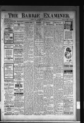 Barrie Examiner, 28 Oct 1909