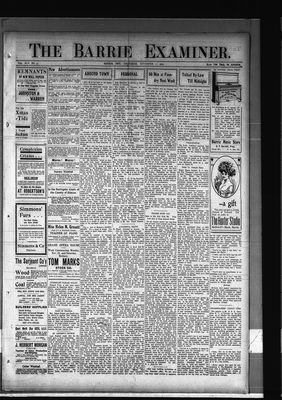 Barrie Examiner, 11 Nov 1909