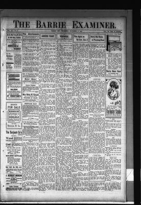 Barrie Examiner, 18 Nov 1909