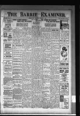 Barrie Examiner, 2 Dec 1909