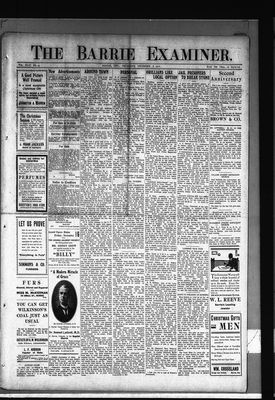 Barrie Examiner, 8 Dec 1910