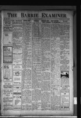 Barrie Examiner, 29 Dec 1910