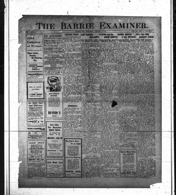 Barrie Examiner, 16 Jan 1913