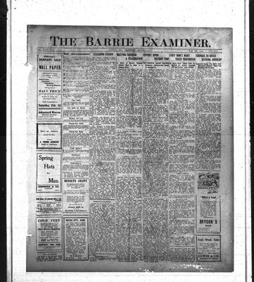 Barrie Examiner, 6 Mar 1913