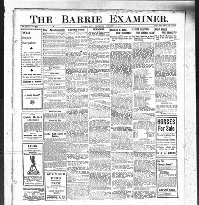 Barrie Examiner, 15 Feb 1912